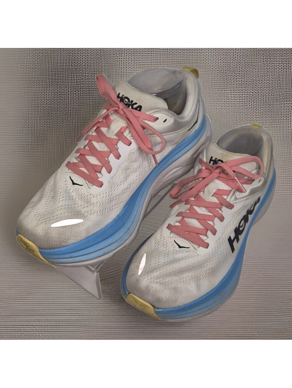 Hoka One One Bondi 8 Womens Shoes Sneakers Gray Running Size 9B Wide